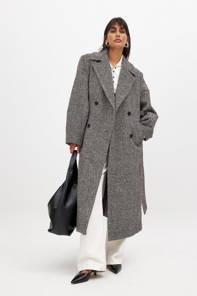 Herringbone Belted Coat Product Image