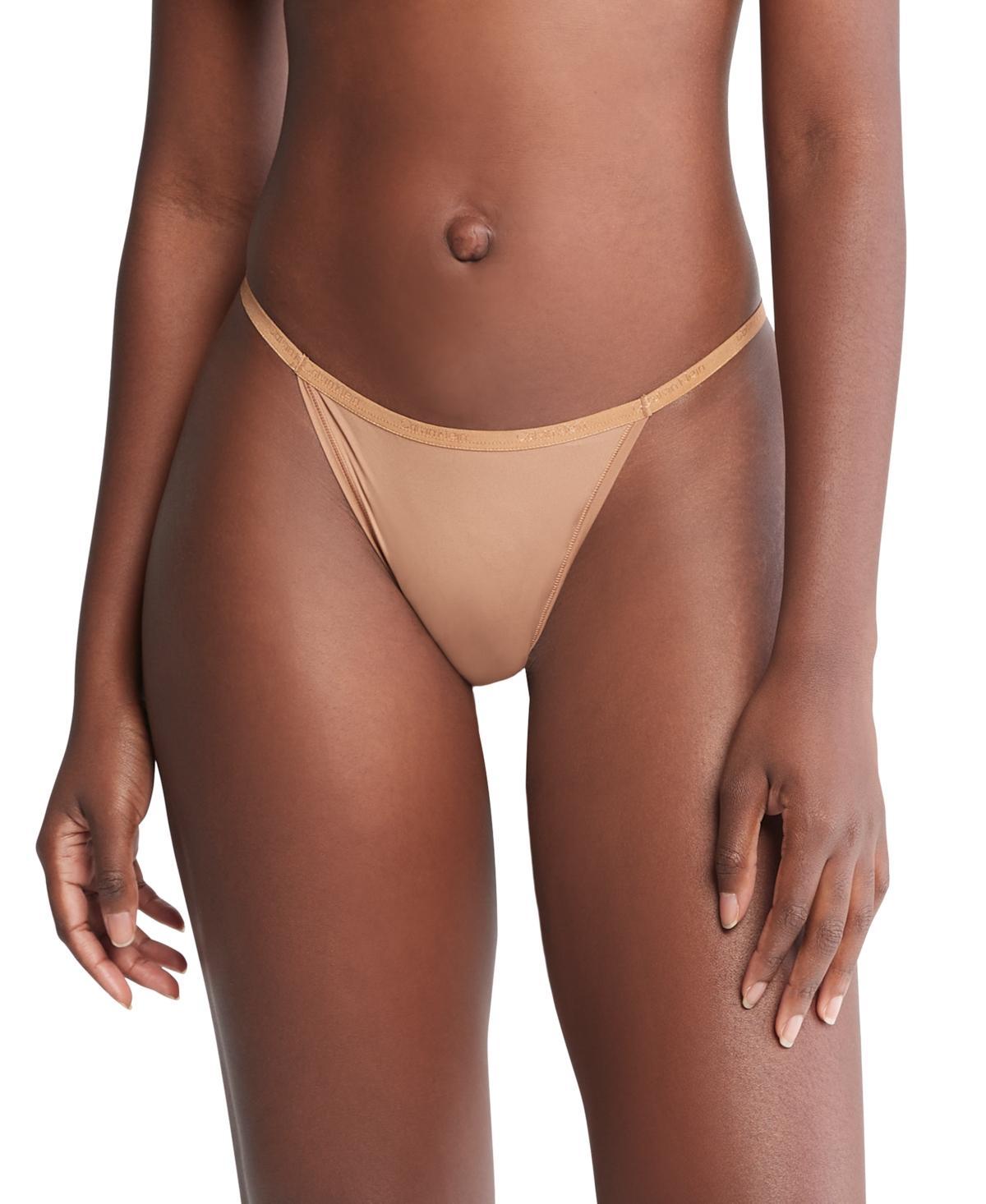 Calvin Klein Womens Ideal Stretch Micro High-Leg String Bikini Underwear QD5176 Product Image