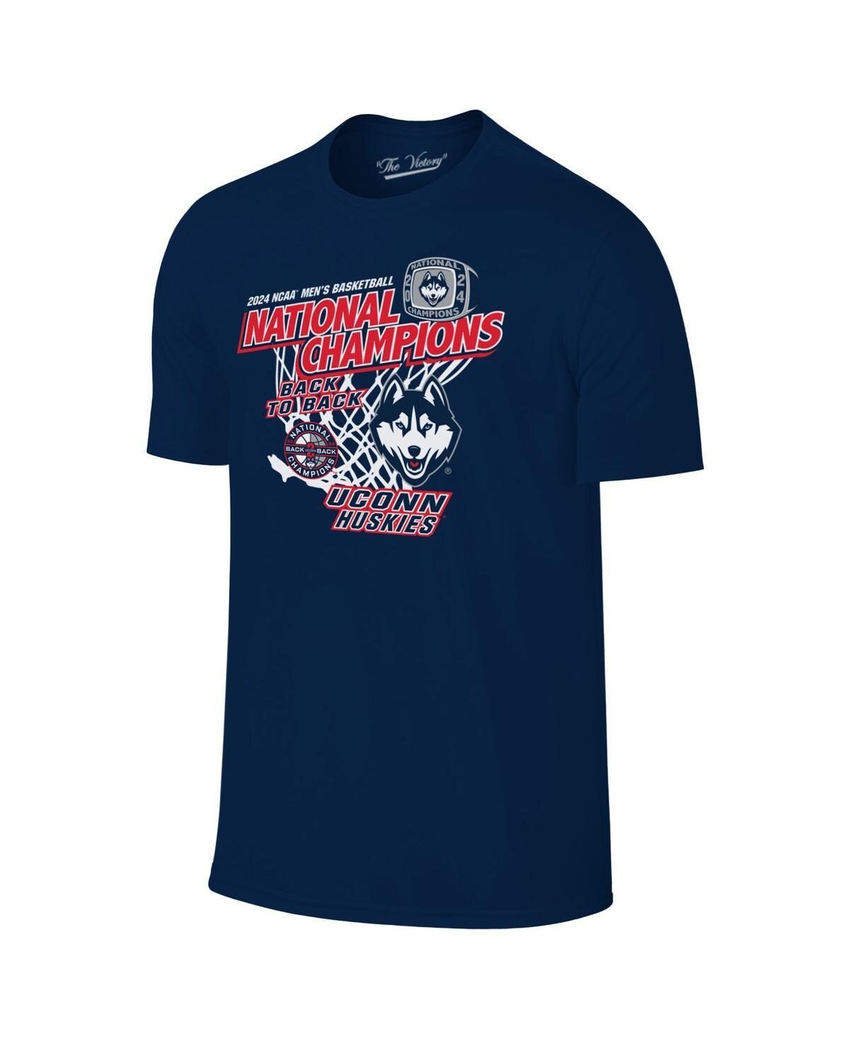 Mens Original Retro Brand UConn Huskies Back-To-Back NCAA Mens Basketball National Champions T-Shirt Blue Product Image