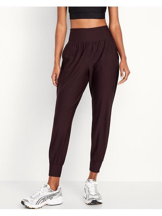 High-Waisted PowerSoft Rib 7/8 Joggers Product Image