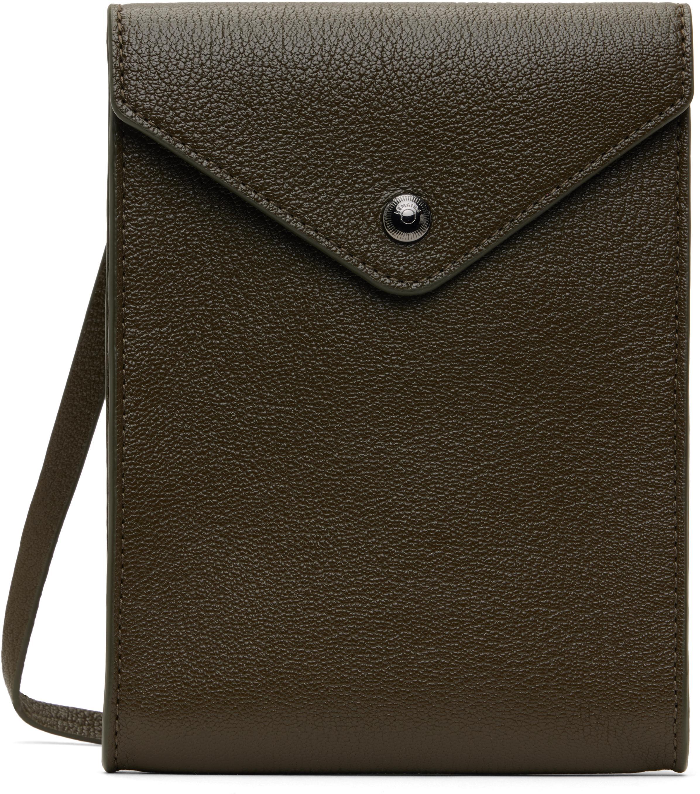 LEMAIRE Khaki Enveloppe Strap Pouch In Gr628 Pesto Product Image