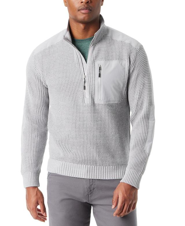 Bass Outdoor Mens Quarter-Zip Long Sleeve Pullover Patch Sweater Product Image