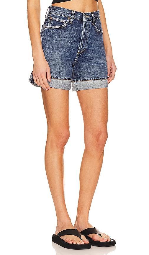 AGOLDE Dame High Waist Mid Length Relaxed Denim Shorts Product Image