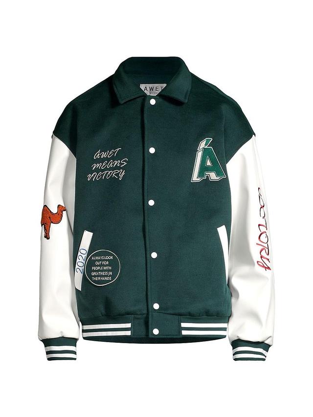 Mens Biniam Wool-Blend Letterman Jacket Product Image