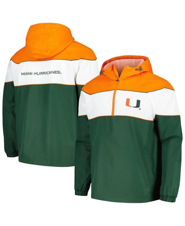 Mens G-III Sports by Carl Banks Miami Hurricanes Center Line Half-Zip Raglan Hoodie Jacket Product Image