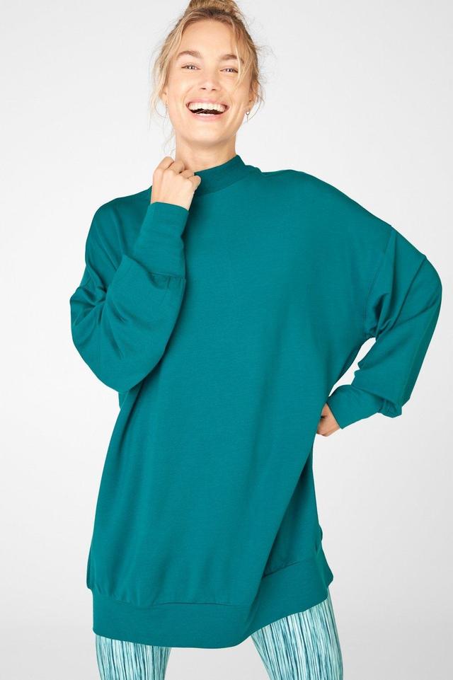 Fabletics Jody Mock Neck Pullover Womens green Size XXS Product Image