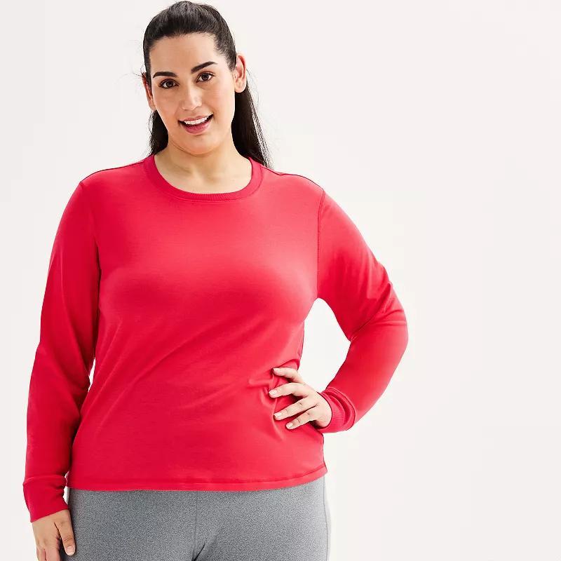 Plus Size Tek Gear Long Sleeve Crewneck T-Shirt, Womens Product Image