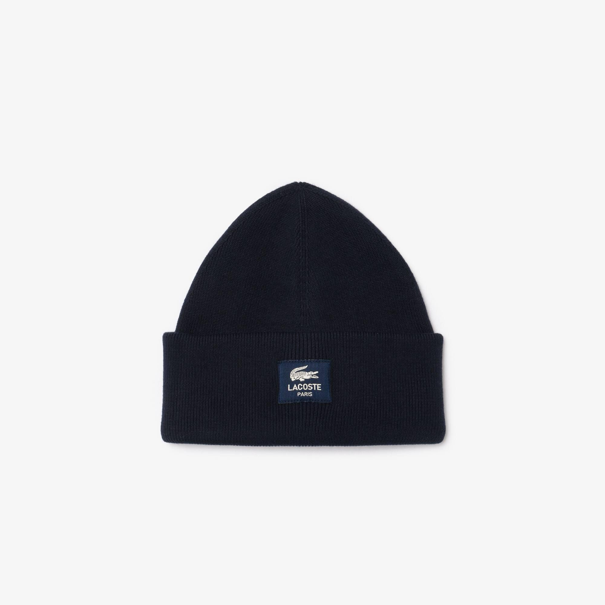 Ribbed Cotton Badge Beanie Product Image