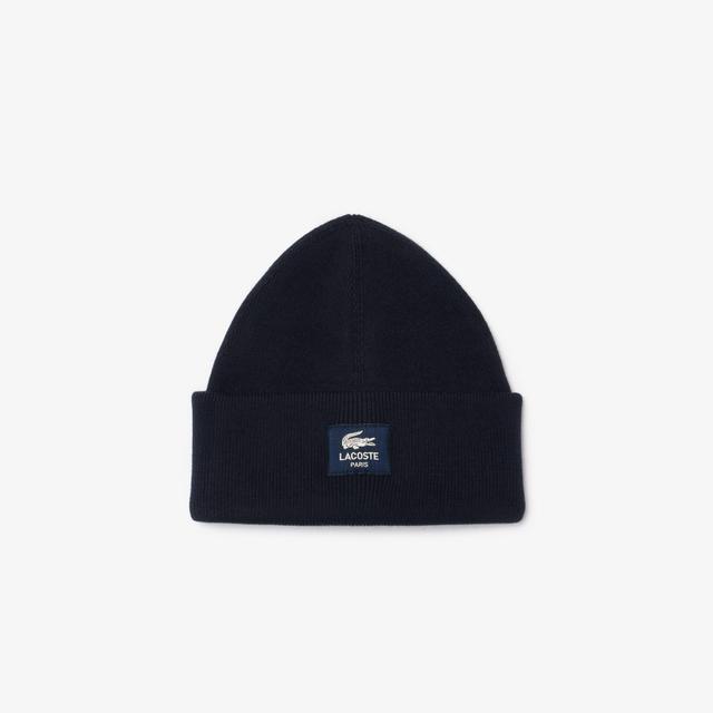 Ribbed Cotton Badge Beanie Product Image