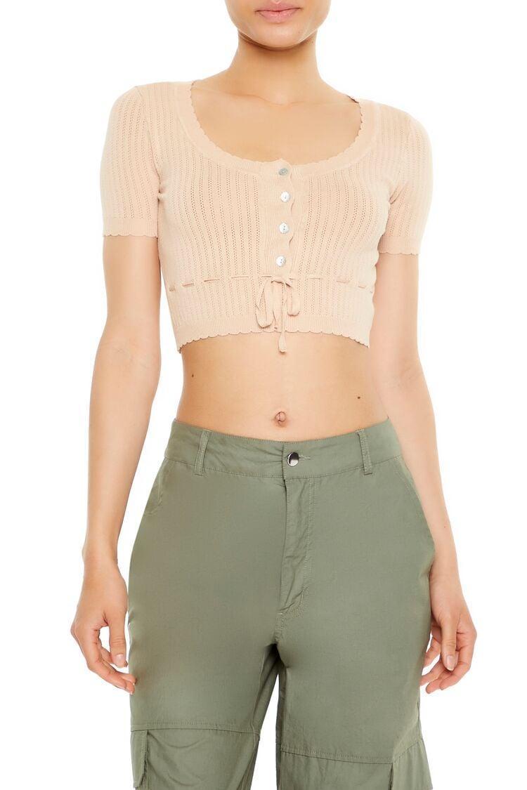 Sweater-Knit Ribbon Crop Top | Forever 21 Product Image