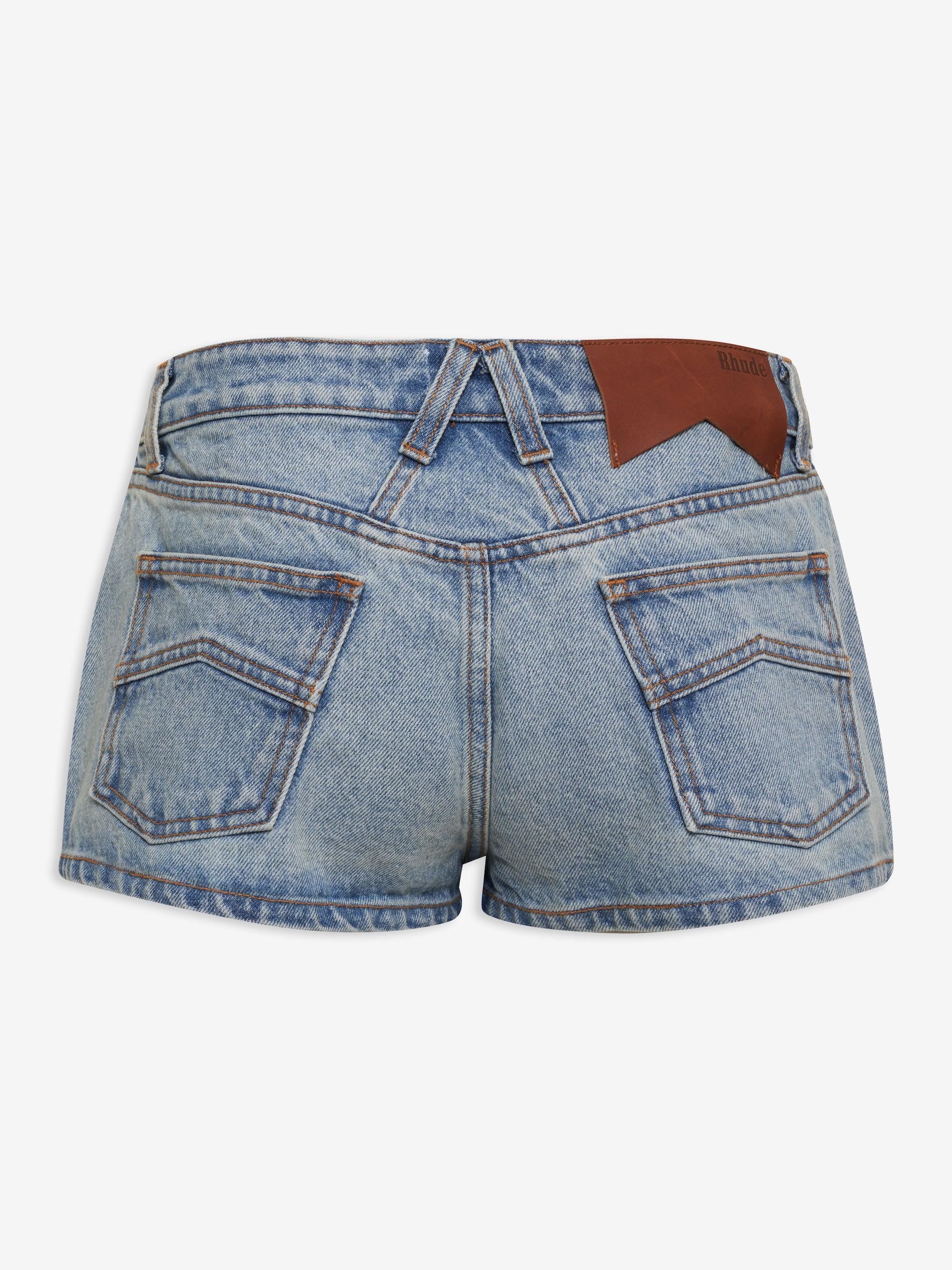 LOW-WAIST DENIM SHORTS Female Product Image