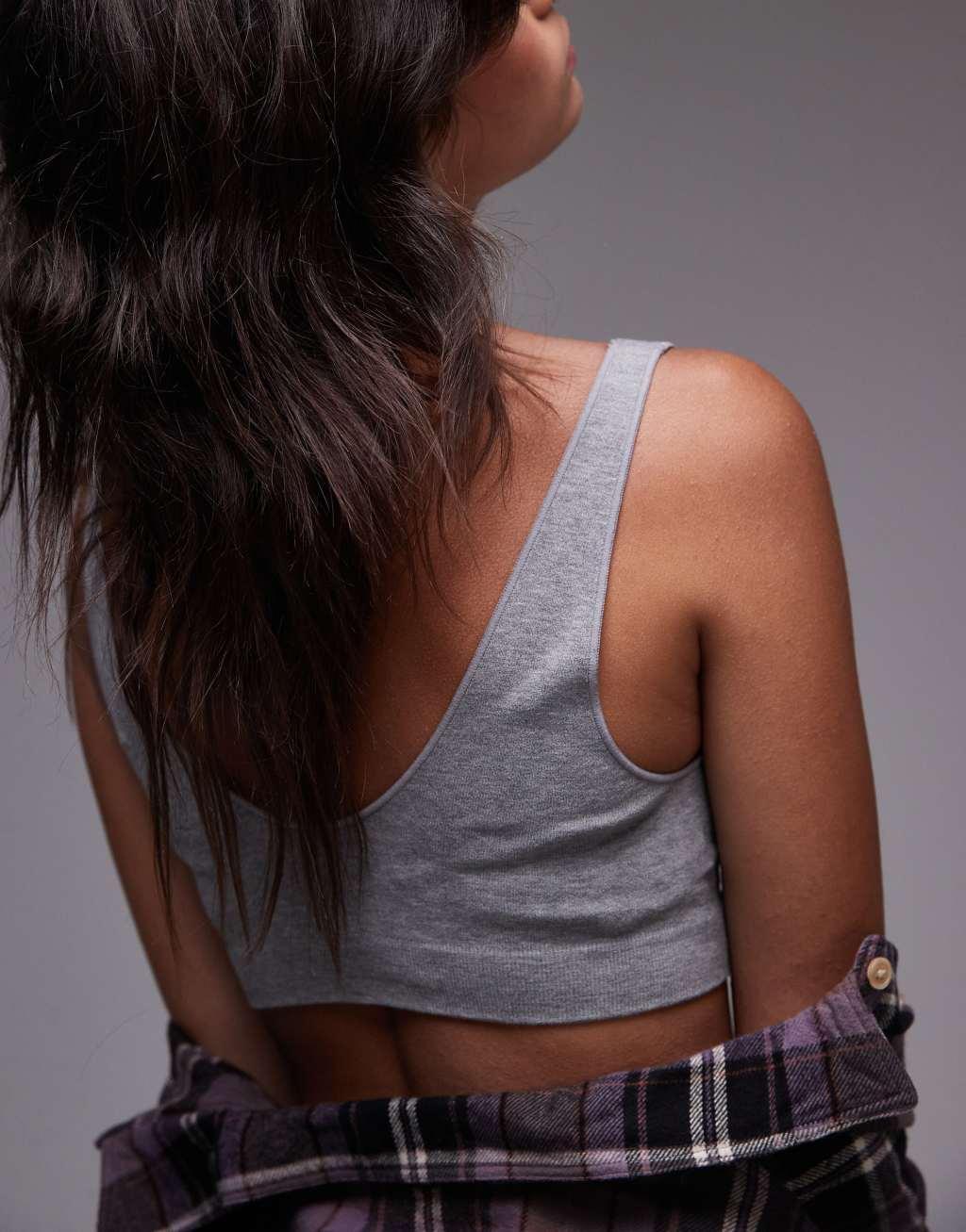 Free People scoop bralet in gray Product Image