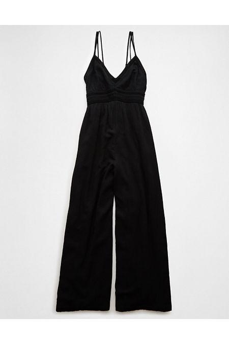 AE Plunge Wide-Leg Jumpsuit Women's Product Image