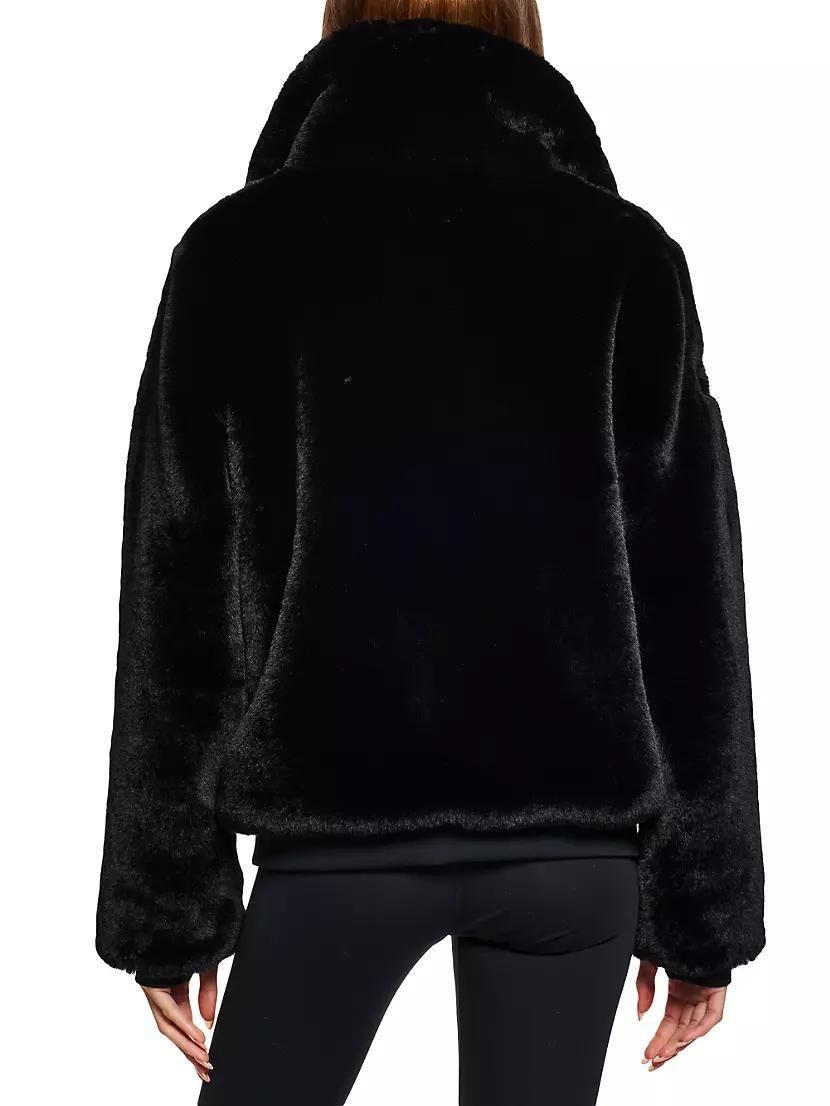 Zip-Front Faux Fur Jacket Product Image