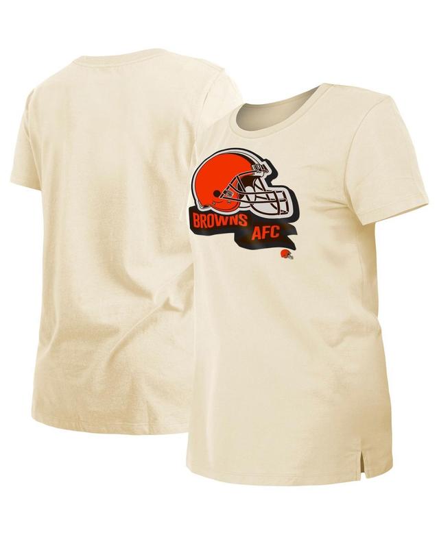 Womens New Era Cream Cleveland Browns Chrome Sideline T-shirt Product Image