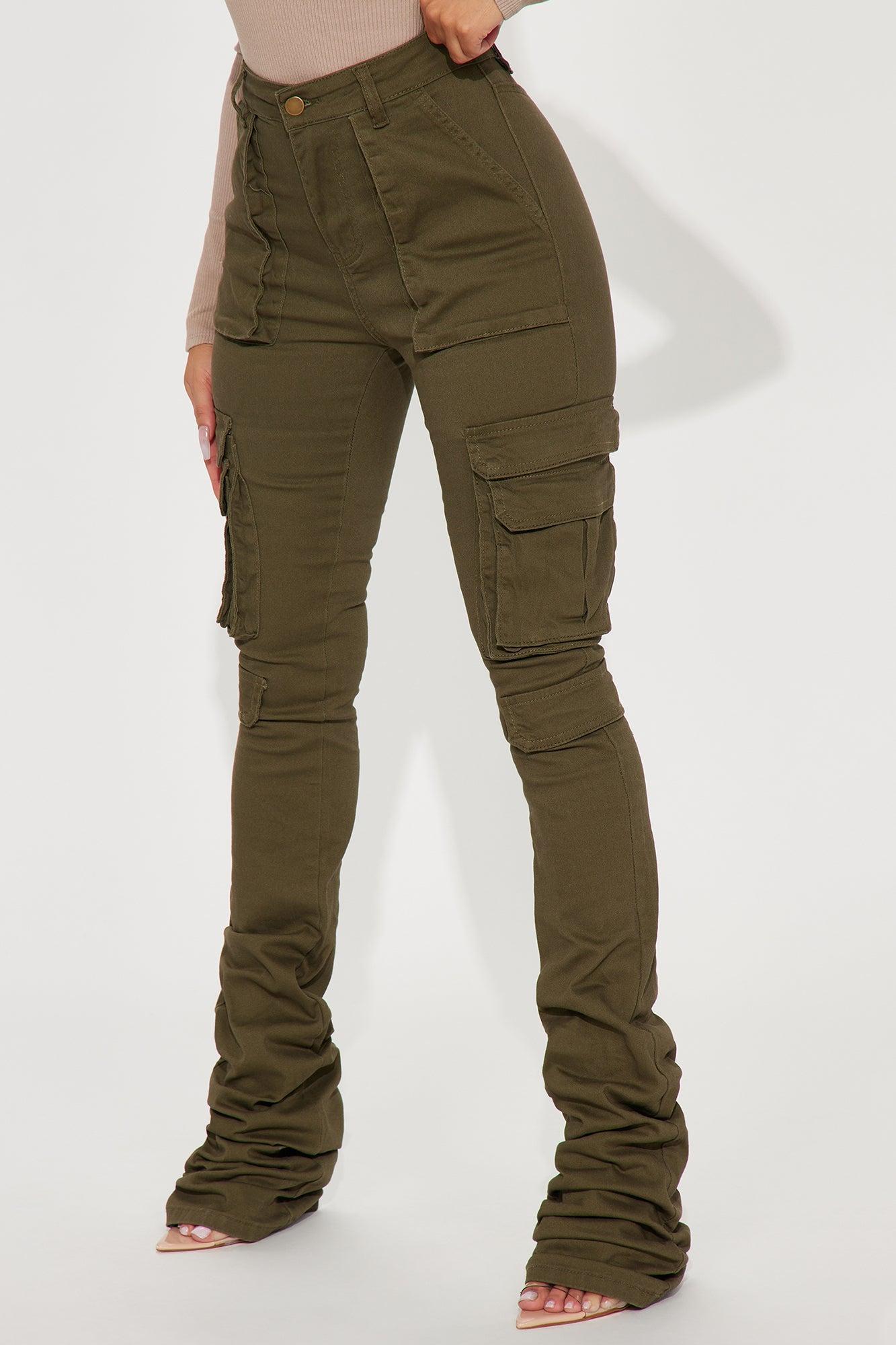 Just Like That Cargo Stacked Pant - Olive Product Image