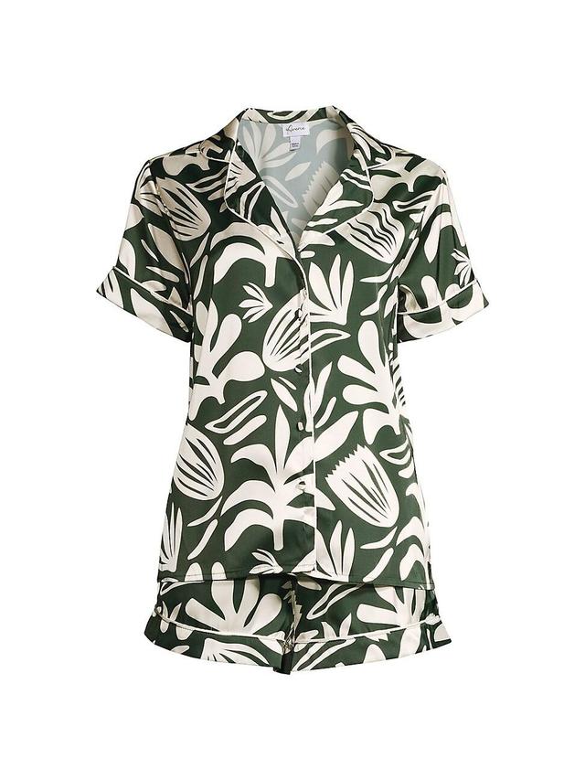 Womens Palm Print Short Pajama Set Product Image