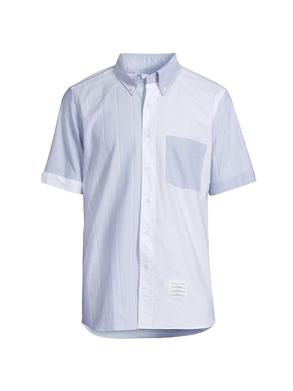 Mens Striped Cotton Button-Down Shirt Product Image