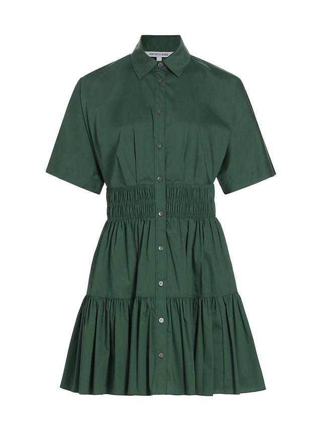 Womens Greta Smocked Poplin Mini Shirtdress Product Image