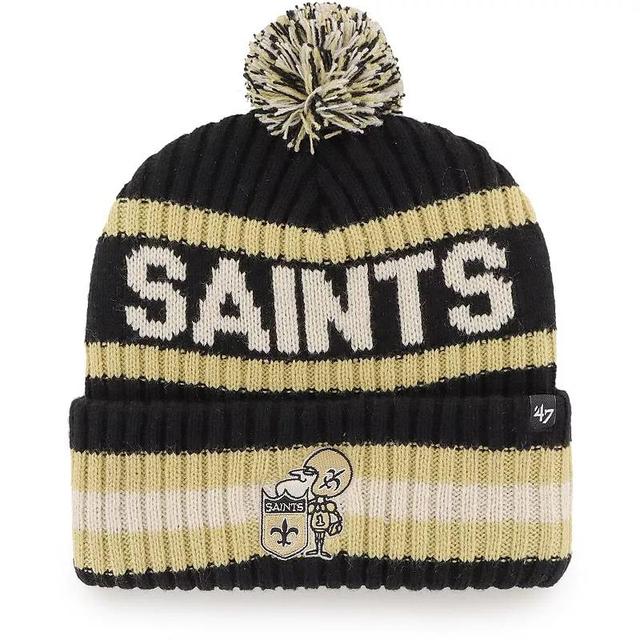 Mens 47 Black New Orleans Saints Legacy Bering Cuffed Knit Hat with Pom Product Image