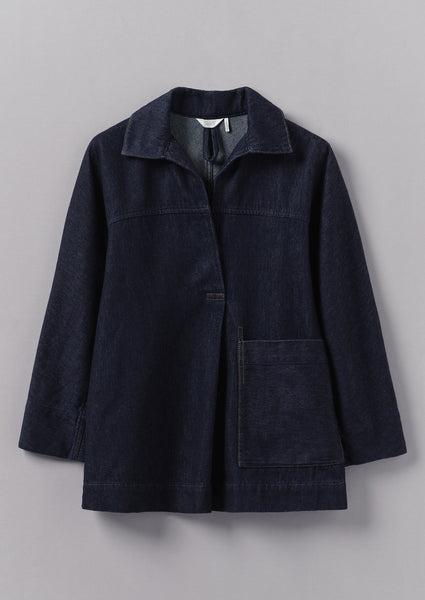 Cotton Hemp Denim Smock | Indigo Product Image