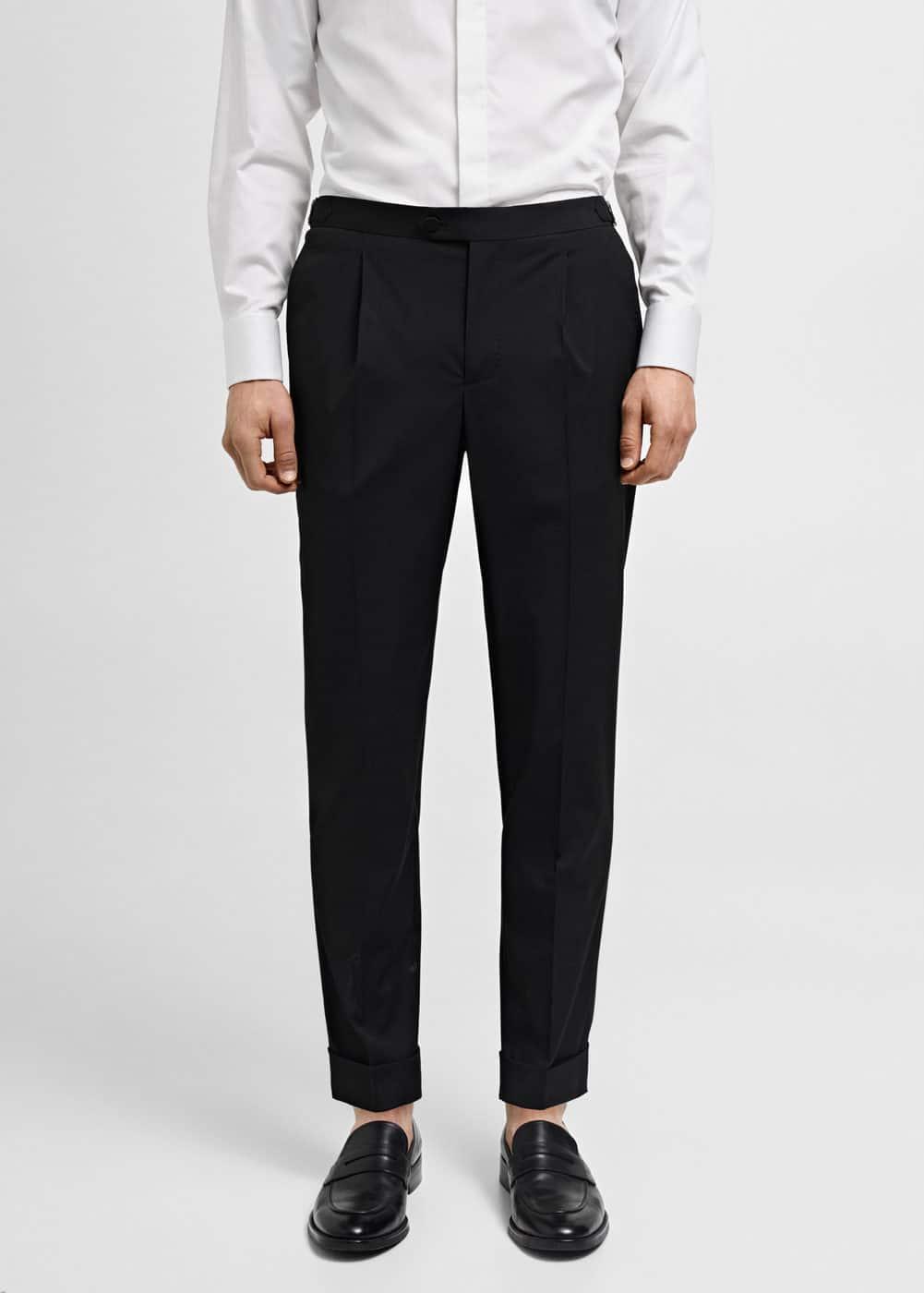 MANGO MAN - Slim-fit stretch suit pants blackMen Product Image