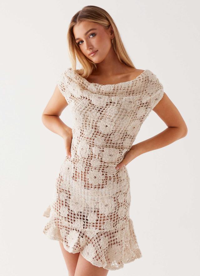 Sunnyside Crochet Mini Dress - Ivory Product Image