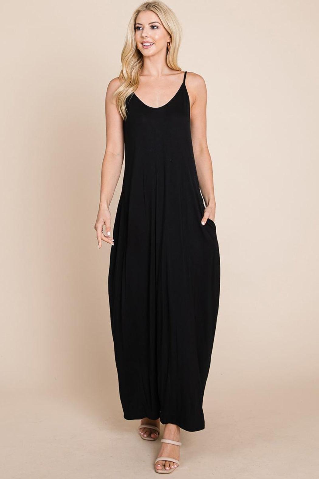 Light Cami Strap Pocketed Jersey Maxi Dress Product Image