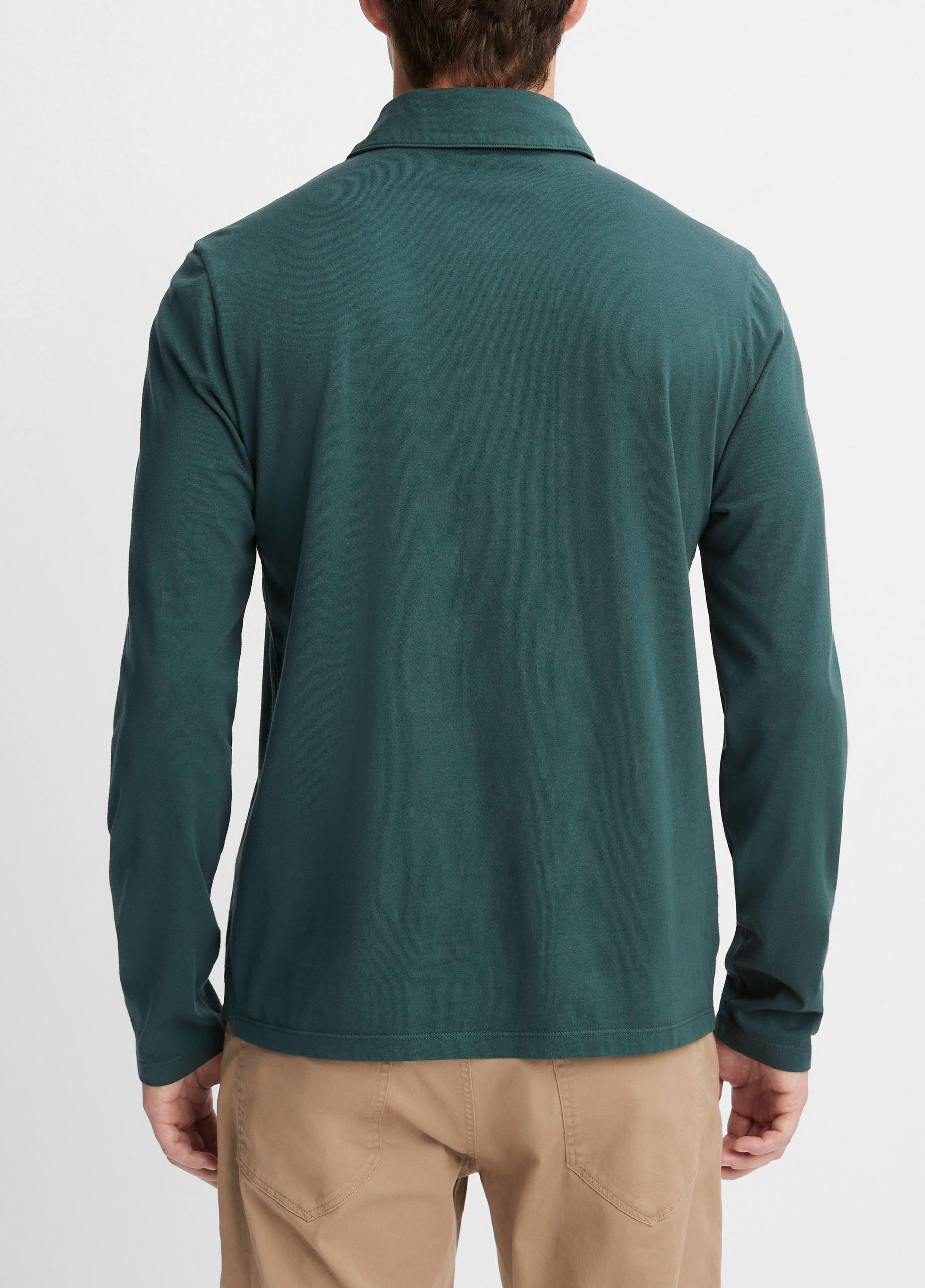 Garment Dye Long-Sleeve Polo Shirt Product Image