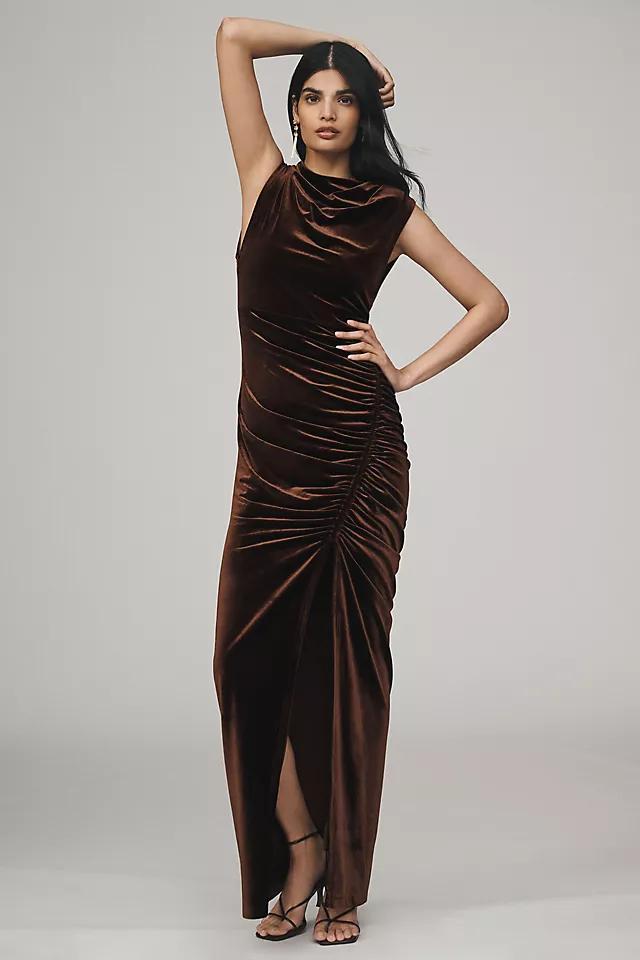 
BHLDN Francesca High-Neck Stretch Velvet Maxi Dress Product Image