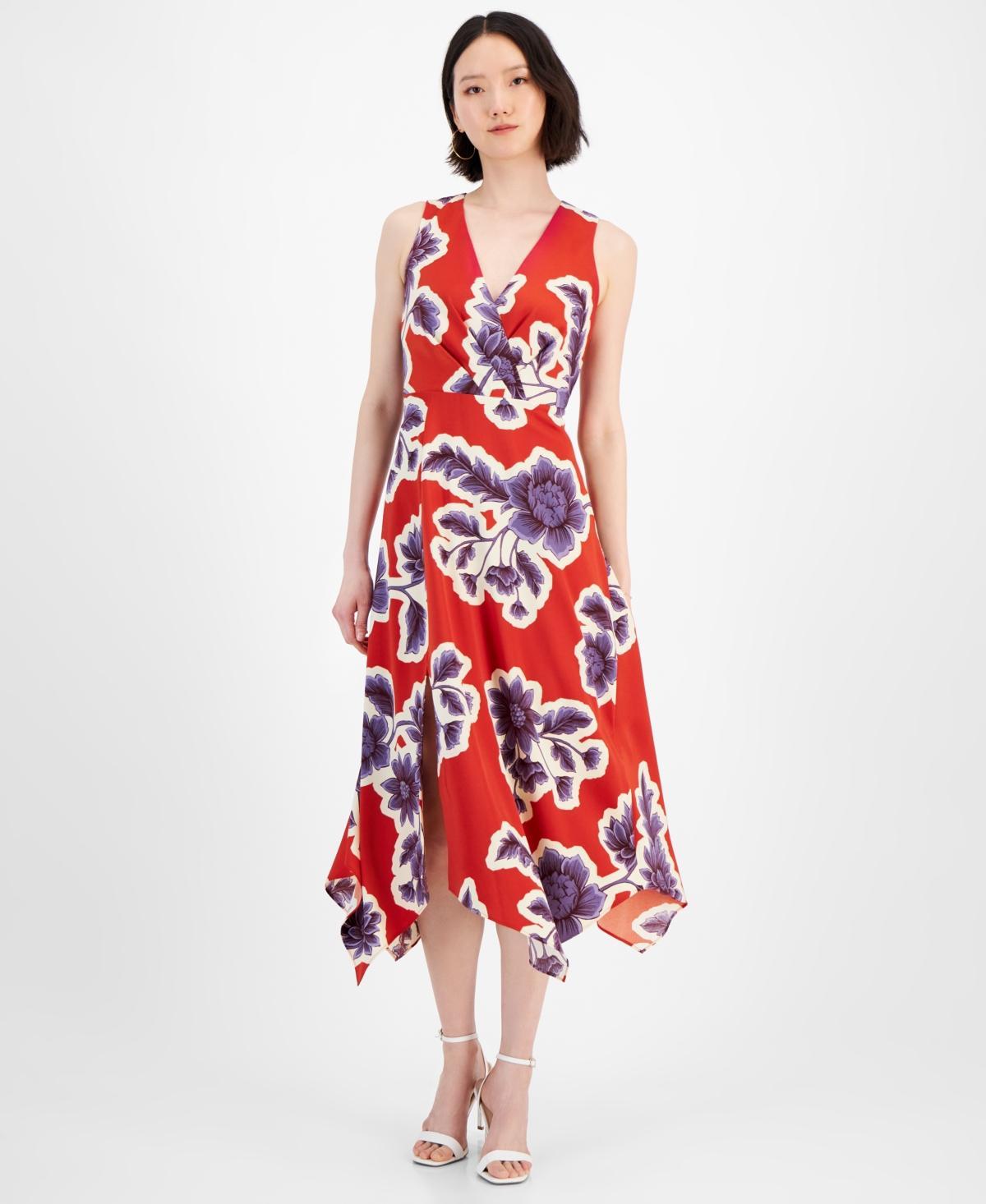 Anne Klein Womens Floral-Print Midi Dress Product Image