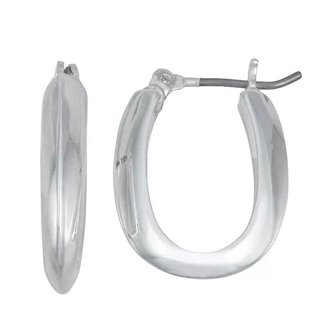 Napier Silver Tone Mixed Feelings Hoop Earrings, Womens, Two Tone Product Image