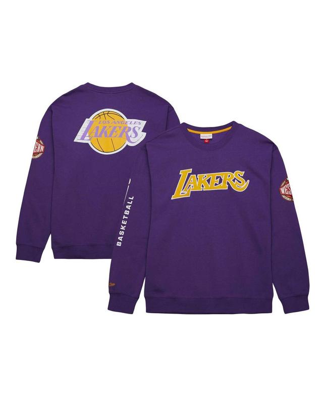 Mens Mitchell & Ness Purple Los Angeles Lakers Hardwood Classics There and Back Pullover Sweatshirt Product Image