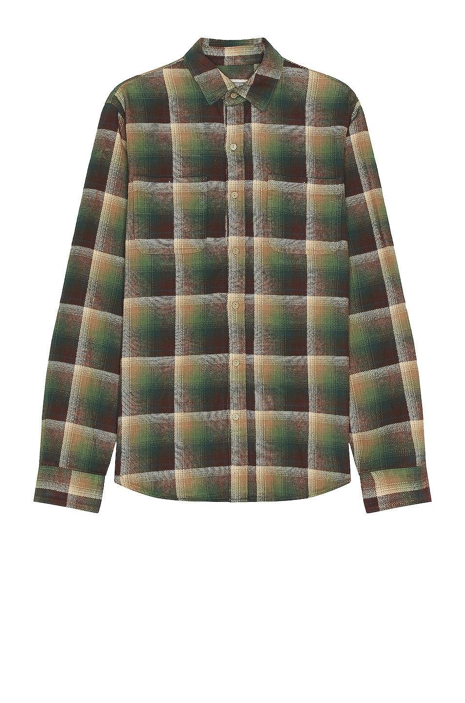 Schott Plaid Cotton Flannel Shirt in Dark Green Product Image