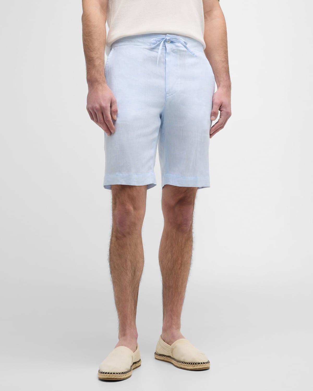 Mens Linen Drawstring Bermuda Shorts Product Image