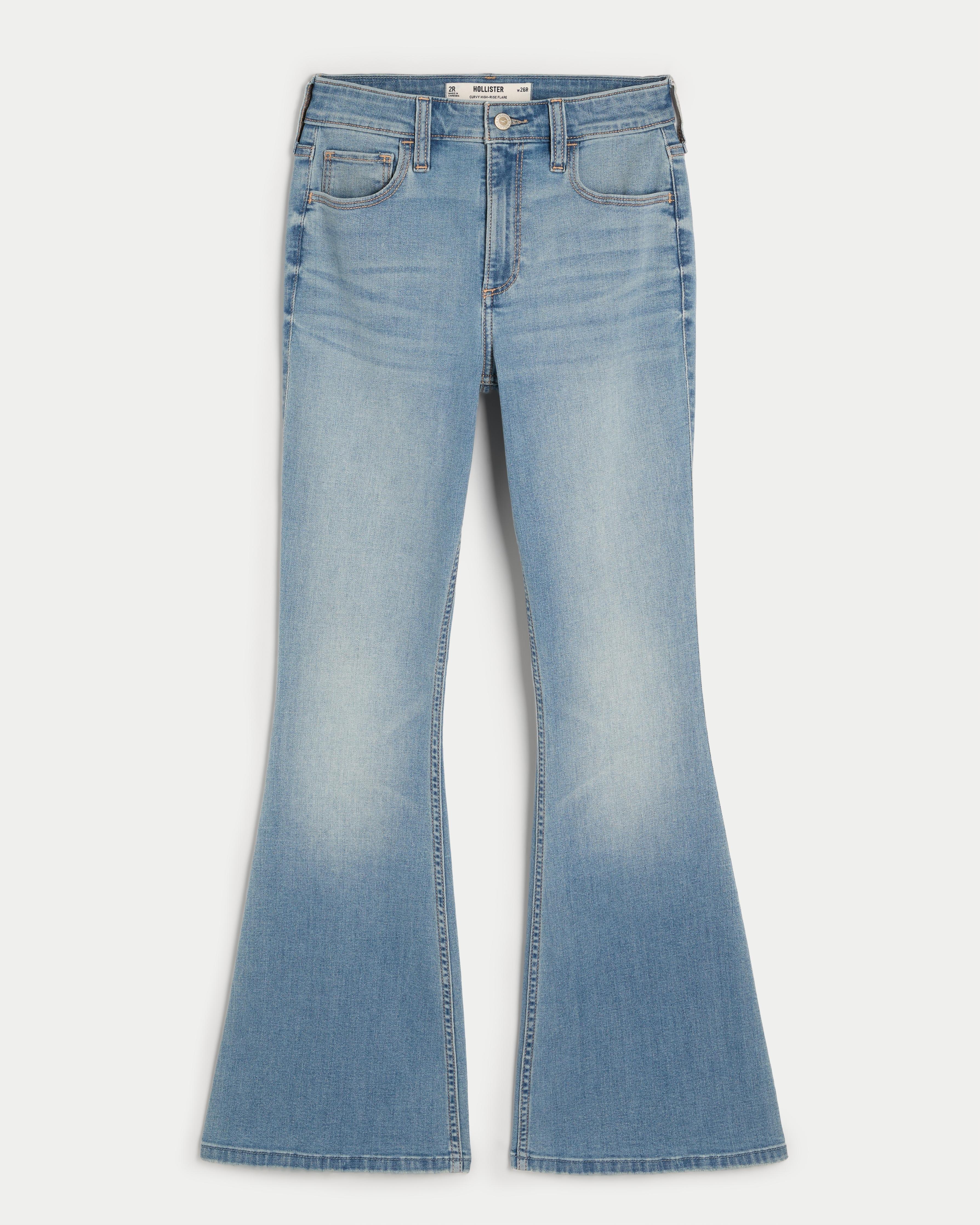 Curvy High-Rise Dark Wash Flare Jeans Product Image