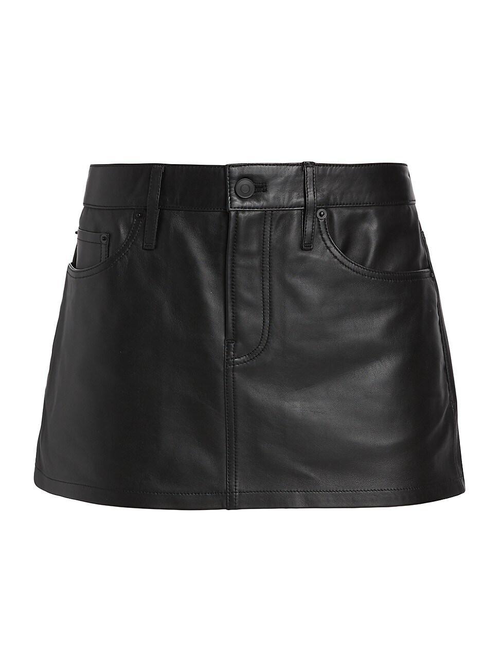 Womens Leather Five-Pocket Miniskirt product image