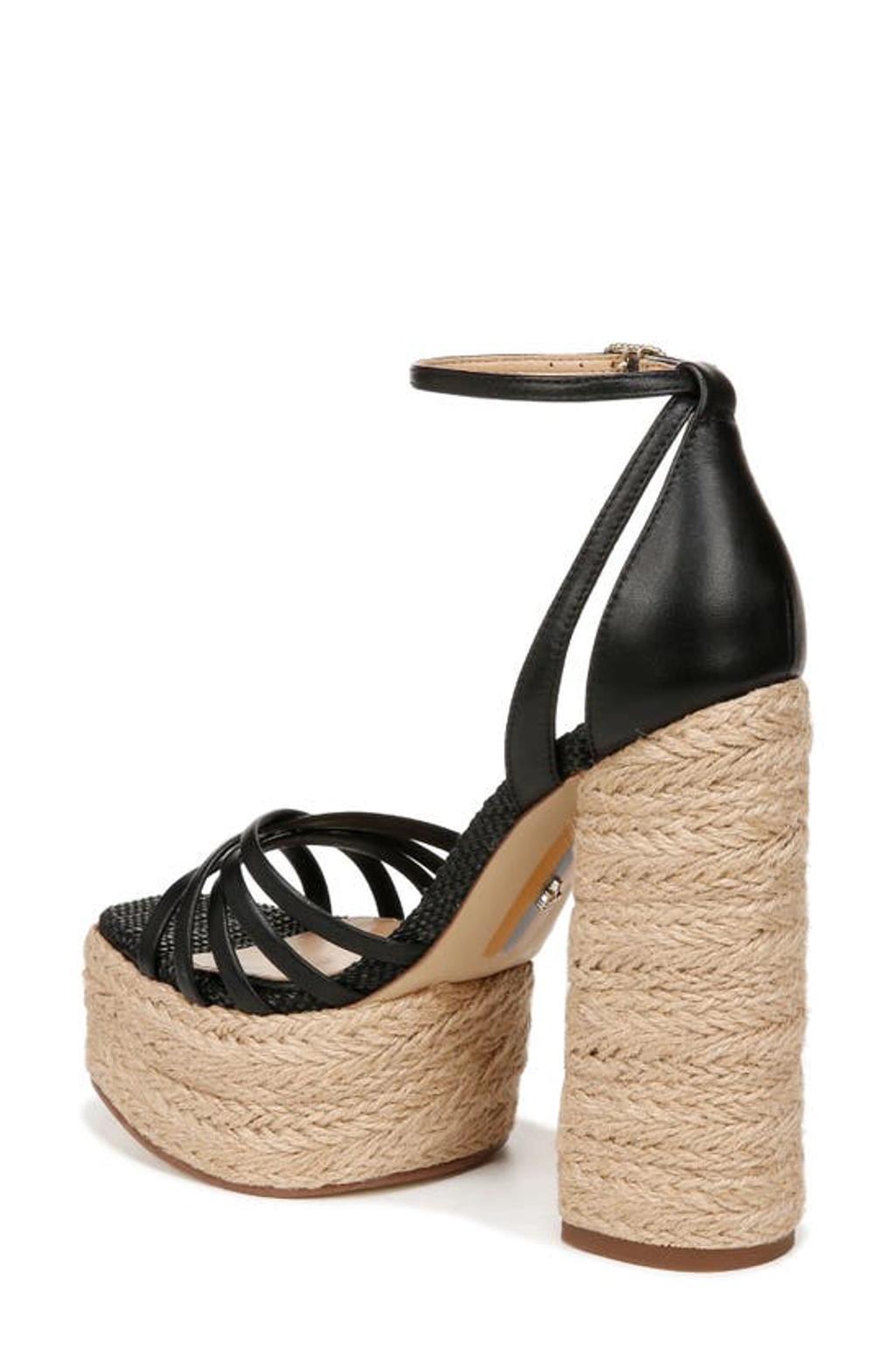 SAM EDELMAN Kade Ankle Strap Espadrille Platform Sandal In Black Product Image