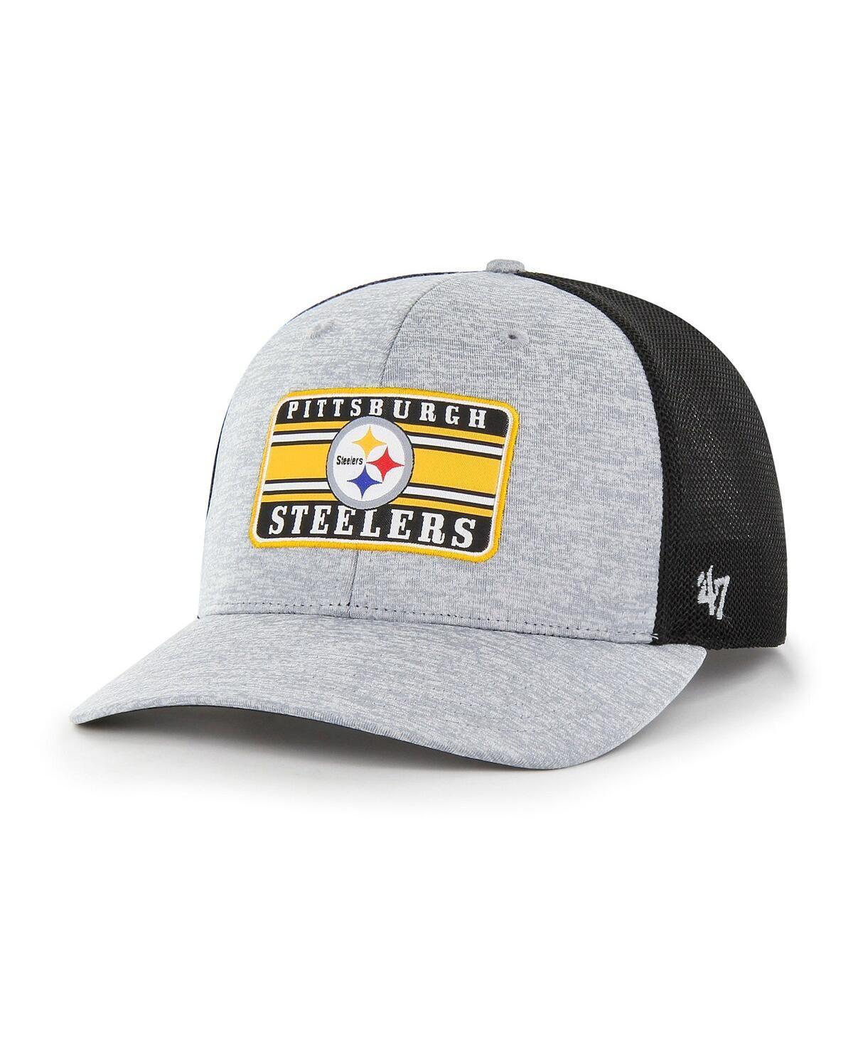 Mens 47 Heathered Gray/Black Pittsburgh Steelers Motivator Flex Hat Product Image