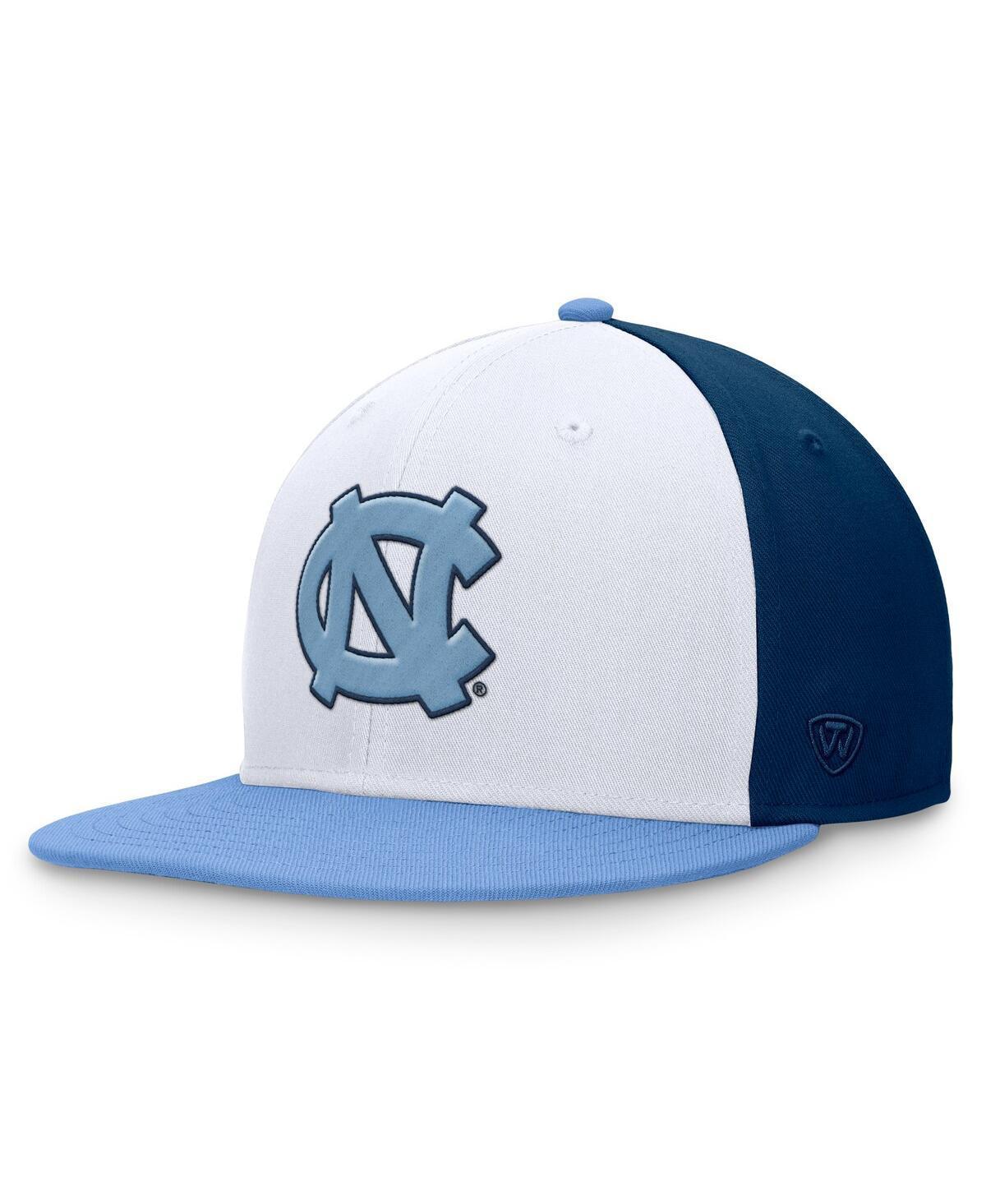 Top of the World Mens White/Carolina Blue North Tar Heels Tri-Tone Heritage Collector Fitted Hat - White Product Image