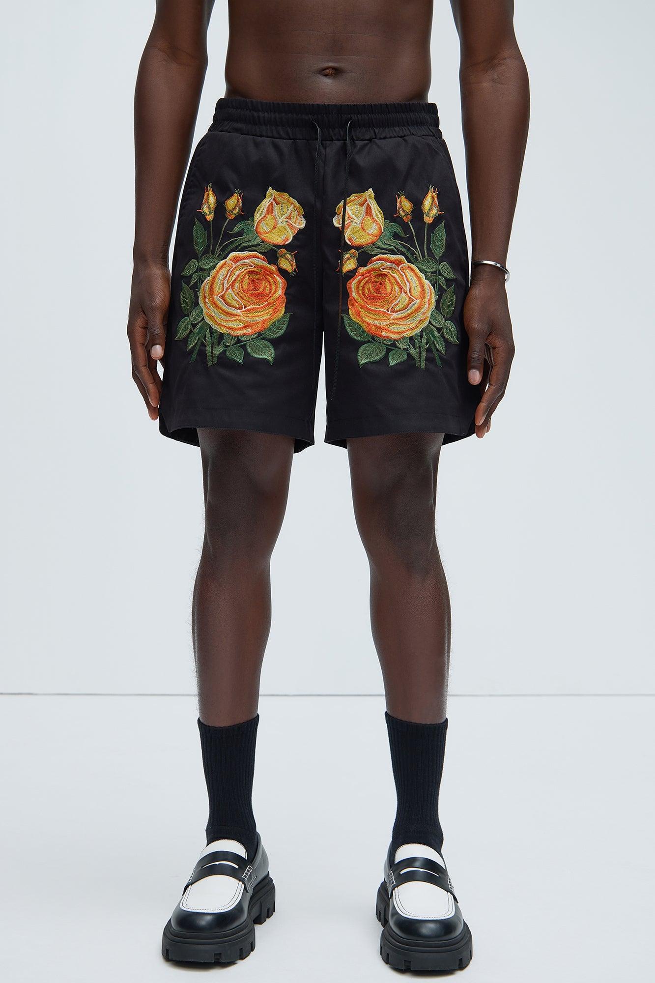 Rosa Embroidery Shorts - Black/combo Product Image