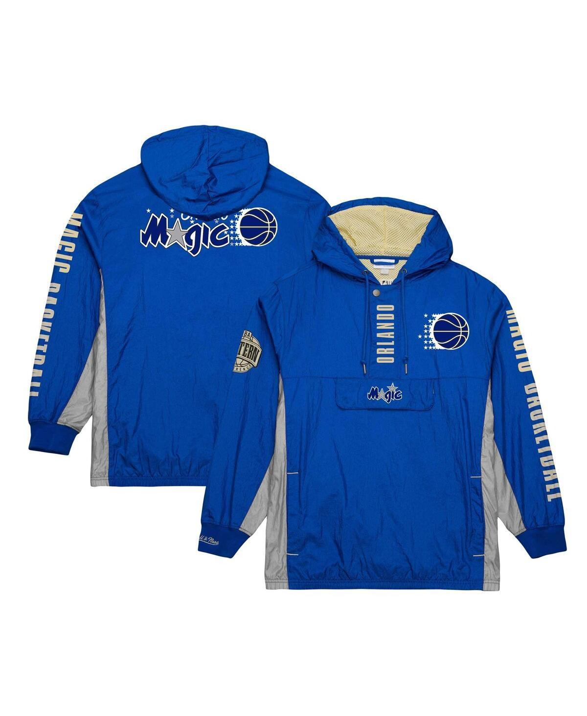 Mens Mitchell & Ness Blue Distressed Orlando Magic Team Og 2.0 Vintage-Like Logo Anorak Windbreaker Quarter-Zip Jacket Product Image