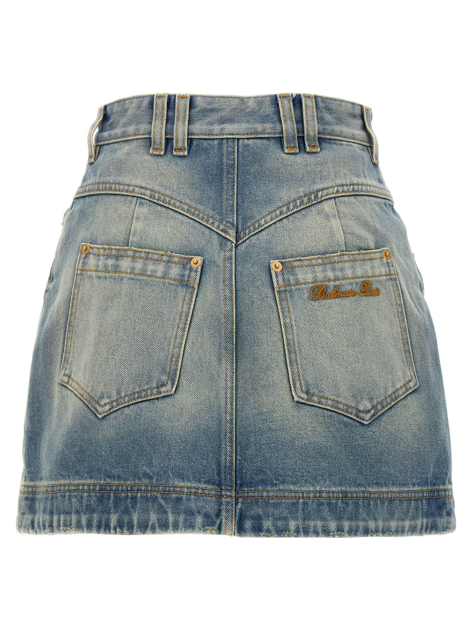 Western Skirts In Blue Product Image