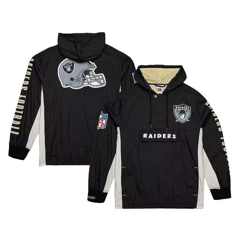 Mens Mitchell & Ness Black Las Vegas Raiders Team OG 2.0 Anorak Vintage Logo Quarter-Zip Windbreaker Jacket Product Image