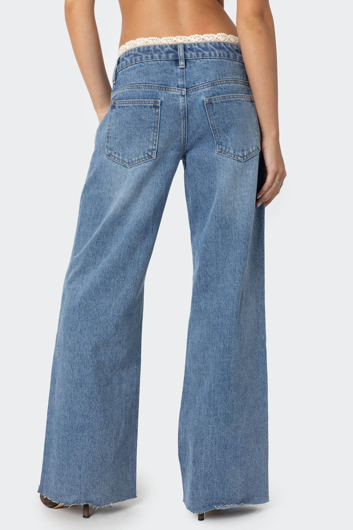 Karlie Lace Trim Jeans Product Image