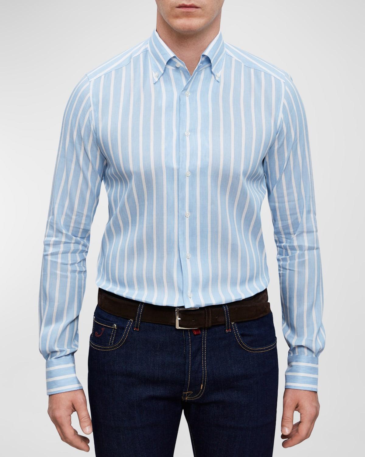 Mens Slim-Fit Exaggerated Stripe Sport Shirt Product Image