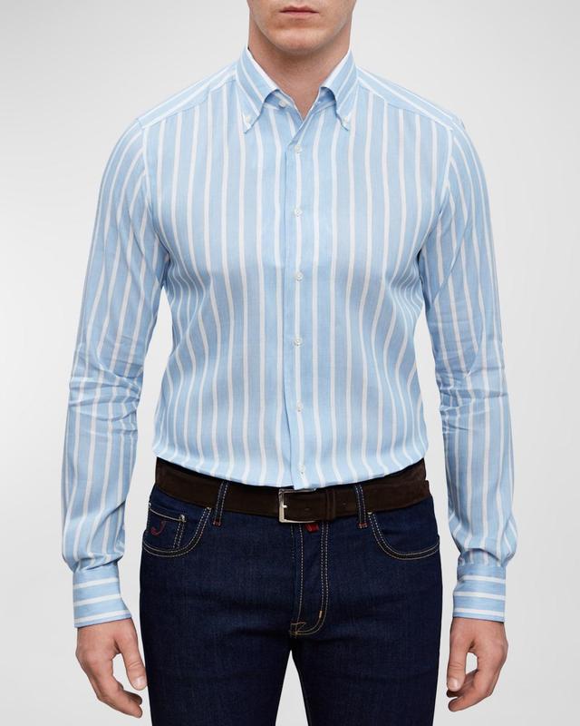 Mens Slim-Fit Exaggerated Stripe Sport Shirt Product Image