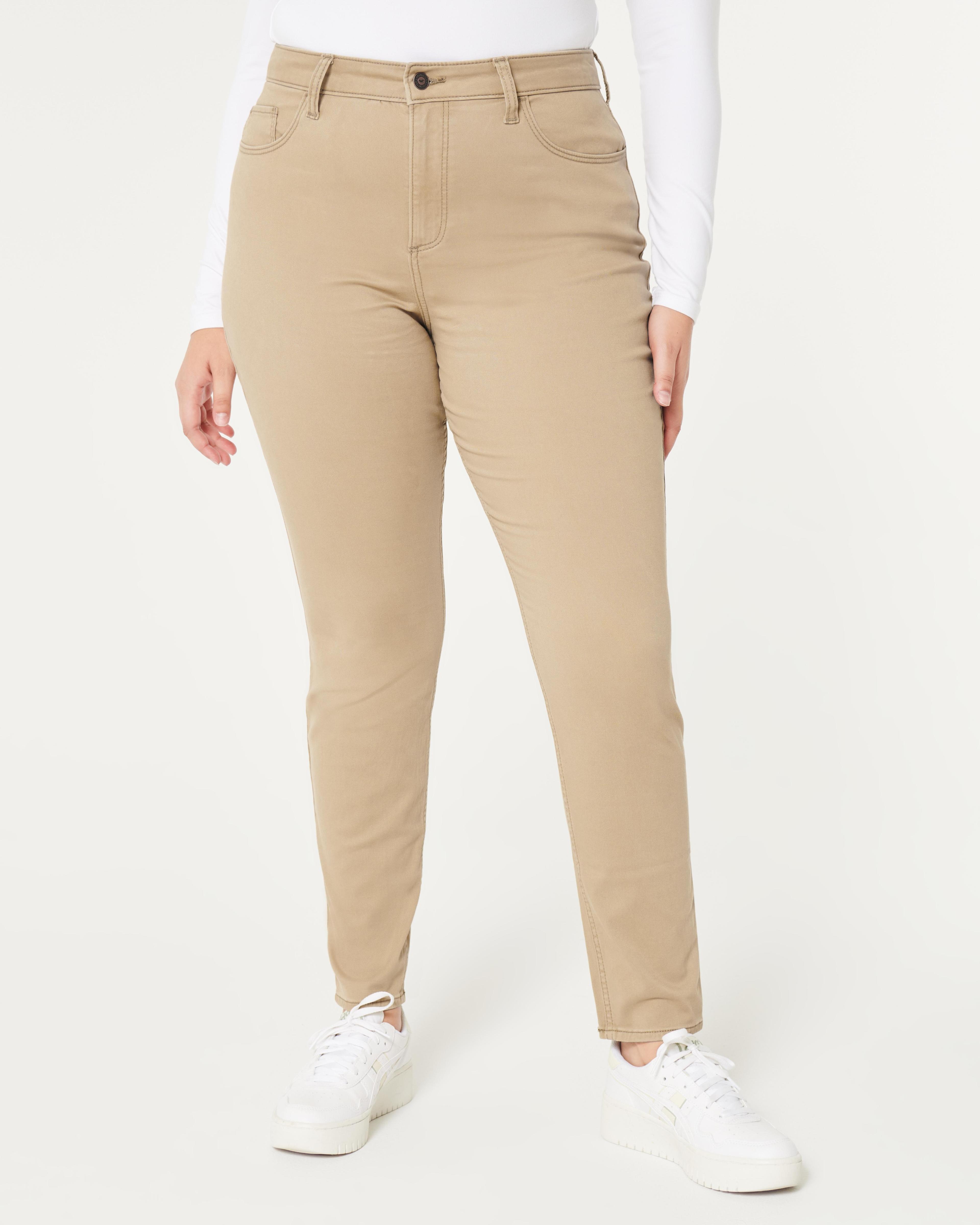 Curvy High-Rise Khaki Super Skinny Pants Product Image