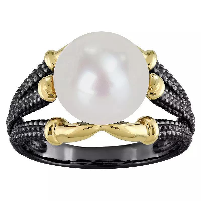 Stella Grace Mens 18k Gold Over Silver Freshwater Cultured Pearl Multi-Shank Ring Two Tone Product Image