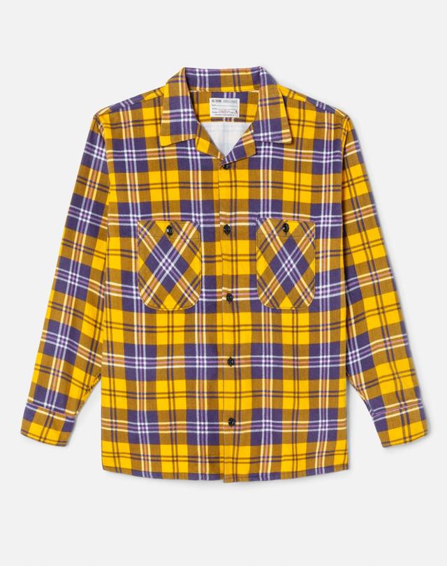 50s Straight Bottom Shirt - Yellow/Purple Product Image